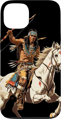 Vista 7 de Funda para iPhone 16 nativo americano jefe indio caballero guerrero Cherokee