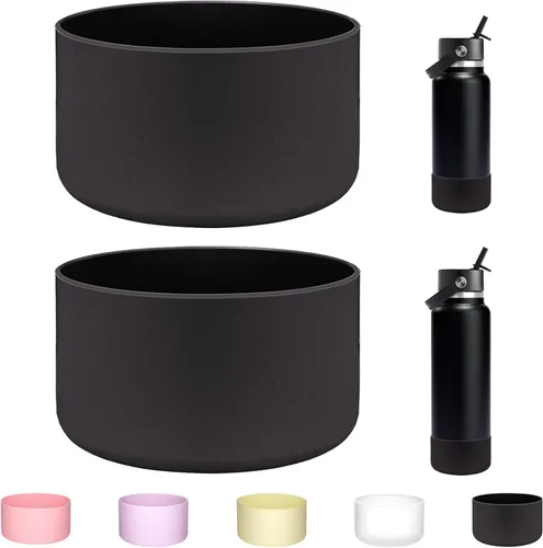 Vista 42 de WK IEASON Base protectora de silicona para botellas Hydro Flask de 12 a 24 onzas de ancho y boca estándar, funda antideslizante para accesorios de 2