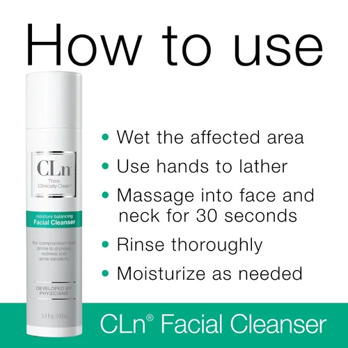 Vista 7 de CLn® Limpiador facial - Limpiador facial hidratante con glicerina, para pieles propensas a la sequedad, eczema, enrojecimiento, irritación