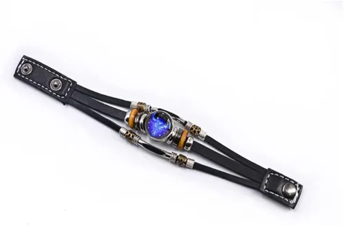 Vista 8 de 2 pulseras de cuero del zodiaco de constelación multicapa hechas a mano con signo del zodiaco para mujeres y hombres, joyería para regalo