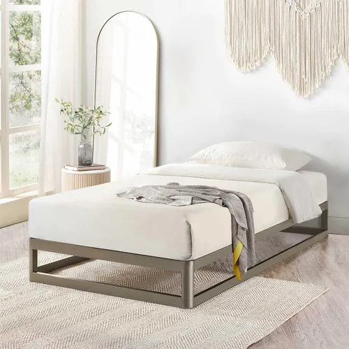 Vista 15 de Somier de cama individual Mellow 9 pulgadas, con base de colchón de láminas de acero resistente Negro