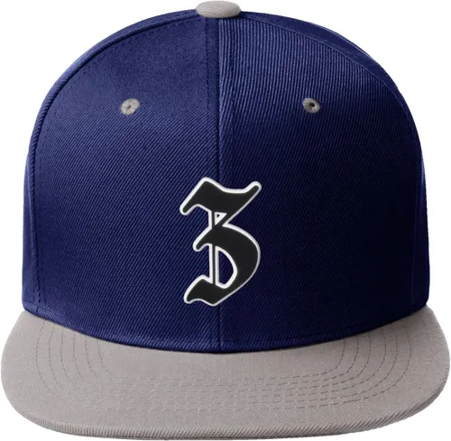 Vista 676 de Daxton Gorra clásica con visera de billete plano con letras del alfabeto inglés antiguo de la A a la Z