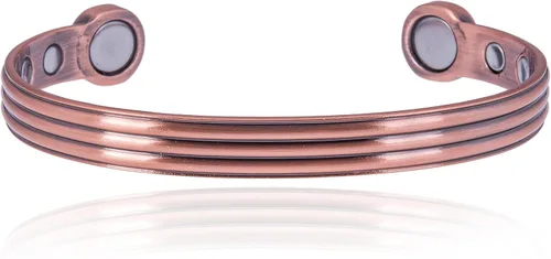 Vista 4 de Earth Therapy Pulsera magnética de cobre para mujer, estilo griego, ajustable, ultra fuerte