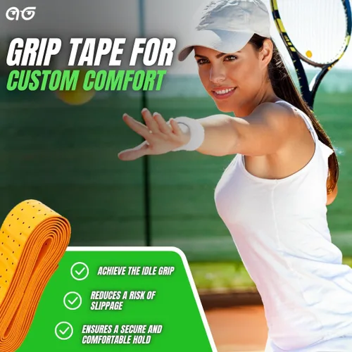 Vista 9 de Raquetas de tenis para 2 jugadores, paquete variado de dos colores con 2 pelotas de tenis, cinta de agarre, tarjetas de oferta y bolsa