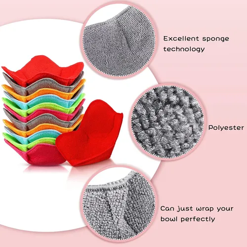 Vista 3 de Patelai 12 soportes acogedores para microondas para alimentos calientes, aptos para microondas, protegen tus manos, soporte multiusos a prueba