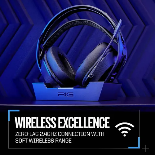 Vista 2 de RIG 800 PRO HS Wireless Gaming Headset & Multi-Function Base Station for PlayStation PS4, PS5, PC, Mac, USB - Up to 60 Hour Battery