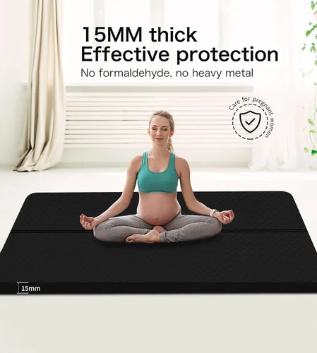 Vista 7 de nuveti Tapete Grande para Ejercicios - Tapete de Yoga de 15mm/20mm/30mm de Grosor Tapete de Ejercicios para Fitness, Yoga, Pilates, Estiramientos
