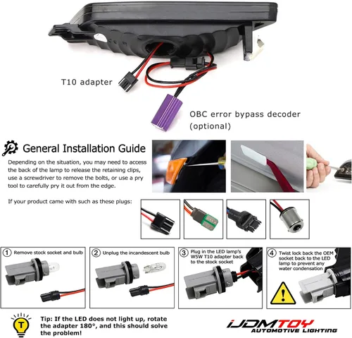 Vista 6 de iJDMTOY Kit de Luces Marcadoras Laterales de Parachoques LED Completas de Lente Transparente y Ámbar Compatible con Porsche Macan 2014-2024