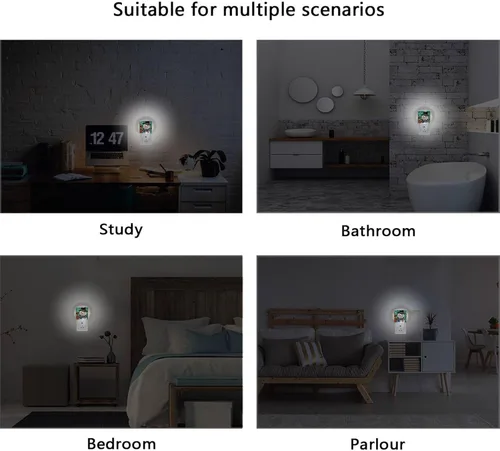 Vista 5 de Vdsrup Juego de 2 luces nocturnas de muñeco de nieve de invierno, luces nocturnas con forma de pájaro cardenal, luz nocturna LED enchufable, lámpara