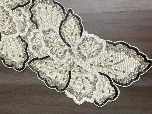 Vista 8 de Enliven Manteles individuales florales hechos a mano, manteles individuales decorativos ligeros de 14 pulgadas, perfectos para comedor, boda