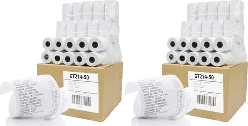 Vista 12 de (50) Rollos de papel térmico 2-1/4 X 63 Ingenico ICT 200 220 250 FD400 Vx520
