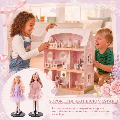 Vista 4 de 100 soportes acrílicos para muñecas, soporte para figuras de acción, color Negro