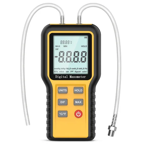 Vista 8 de BTMETER Kit de anemómetro y manómetro de doble puerto Pro CFM - 12 unidades Amarillo claro
