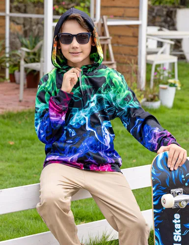 Vista 6 de Idgreatim 6-14T - Sudadera con capucha y bolsillos para niños y niñas