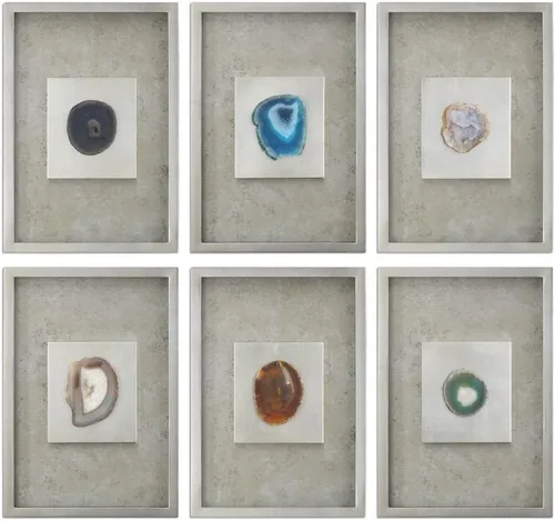 Vista 5 de Uttermost Juego de 6 piezas de arte de pared de piedras de ágata de 19 1/2" de alto