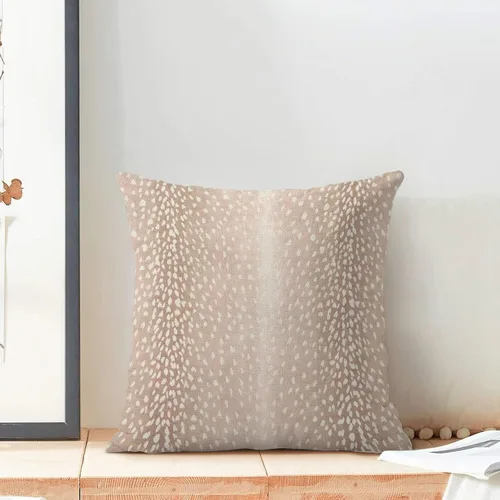 Vista 3 de Fundas de Almohada Antelope 16 x 16 Pulgadas Paquete de 2, Fundas de Almohadas Decorativas con Estampado de Piel de Animal de Lino para Exteriores