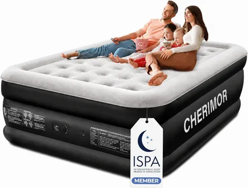 Vista 11 de CHERIMOR Colchón de aire Twin XL con bomba integrada, 18" de altura para mayor comodidad, 80" de longitud, prueba de estanqueidad de 48 horas