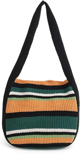 Vista 9 de ENBEI Bolsa Tote de Ganchillo para Mujeres, Bolsa de Hombro Tejida, Bolsa Estética, Linda Bolsa Tote Ecológica para Viajes, Uso Diario, Empaquetado