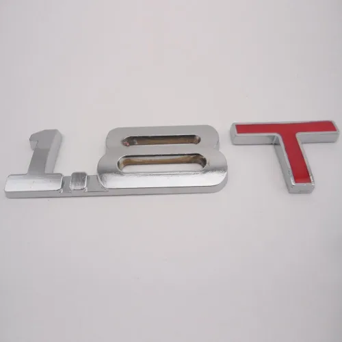 Vista 3 de Manso Cromo Rojo 1.8T Trasero Trasero Emblema Emblema Etiqueta Adhesivo Logo Adhesivo para Audi VW Golf