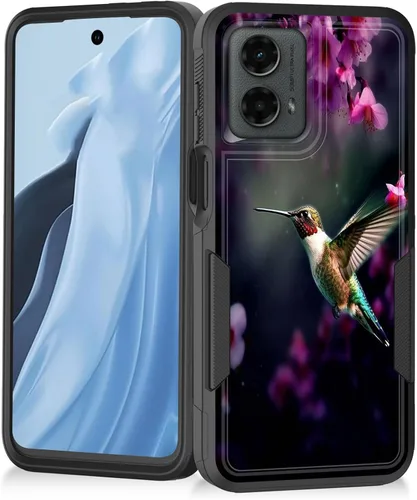 Vista 38 de Funda para Moto G Play 4G 2024, resistente de doble capa híbrida de policarbonato duro, goma suave, a prueba de golpes, funda protectora resistente