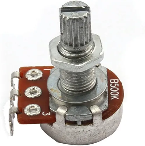 Vista 5 de Potenciómetro de guitarra B500K Push/Pull Audio Taper Short (3/8 "buje de 3/8") Potenciómetro de eje dividido Push-Pull Pot para guitarra eléctrica