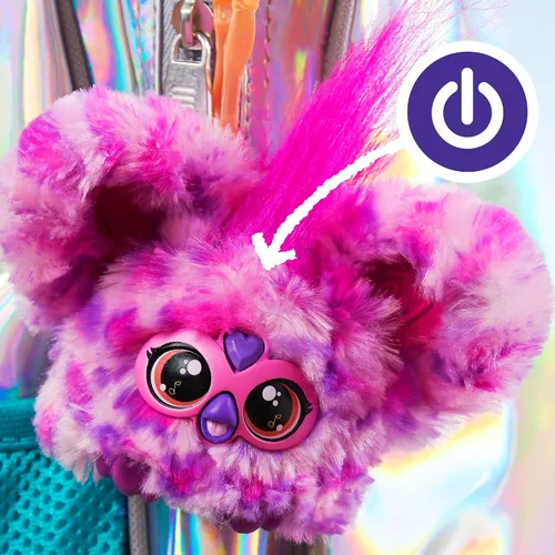 Vista 5 de Furby Furblets Hip-Bop Mini Friend, más de 45 sonidos, música hip hop y frases furbish, juguetes de peluche electrónicos, rosa y morado, regalos