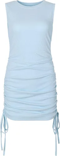 Vista 2 de PRIMODA Vestido sin mangas acanalado sin mangas con cordón ajustable mini vestido de fiesta