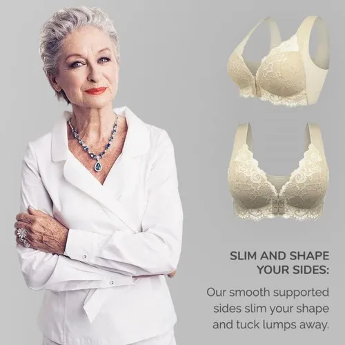 Vista 5 de TOQVTOO Sujetador moldeador push-up con cierre frontal, cierre frontal Sora Bra para mujeres mayores 002