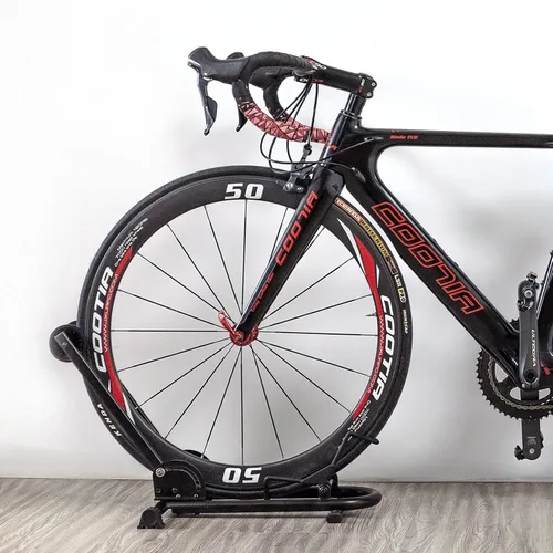 Vista 6 de Soporte de suelo para bicicleta de interior – Soporte para bicicleta para coche/hogar – Almacenamiento de bicicletas de estacionamiento
