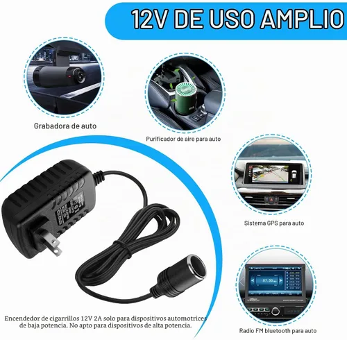 Vista 4 de Convertidor de CA a CC 2A 24W Cable de alimentación del adaptador del Paquete de 1