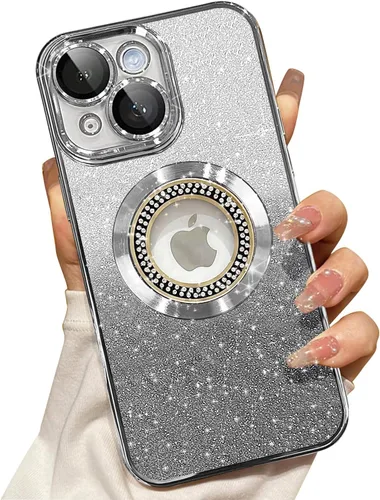 Vista 174 de Misscase Funda magnética con purpurina para iPhone 11 compatible con MagSafe, protección completa, delgada, a prueba de golpes, antiarañazos
