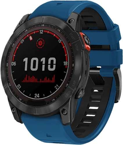 Vista 8 de Correa de reloj de 1.024 in para Garmin Fenix 7x Sapphire Solar Fenix 6x Pro Solar Fenix 5x 3 horas de liberación rápida de ajuste de silicona