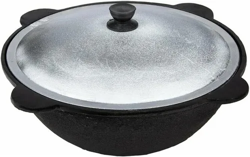 Vista 2 de MangalGrills Caldero de hierro fundido uzbeko tradicional kazán 22L Qozon Qazán Caldero Kadai Pilaf Plov Lagman Shorpa