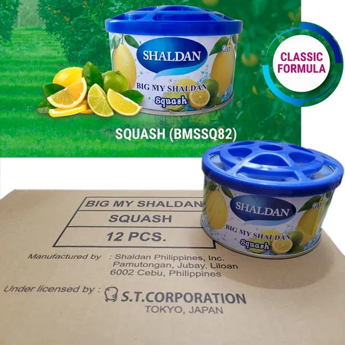 Vista 2 de Big My Shaldan - Ambientador de gel con aroma a squash, 24 latas (1 caja maestra) al por mayor, ambientador resistente y fuerte para coches grandes