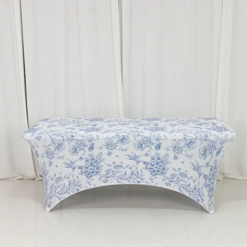Vista 60 de Efavormart - Mantel rectangular de elastano elástico beige de 4 pies