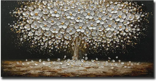 Vista 8 de Art8YuQi Pinturas - Arte abstracto contemporáneo Pintura al óleo sobre lienzo Textura 3D Árbol dorado Gary Pintura hecha a mano obra de arte arte