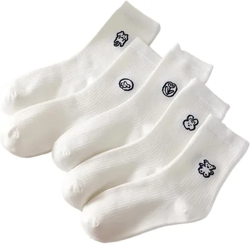 Vista 3 de TRENIS 5Pairsset Women Mid Tube Socks Winter High Tube Socks Print Women Socks Vintage Socks Street Socks