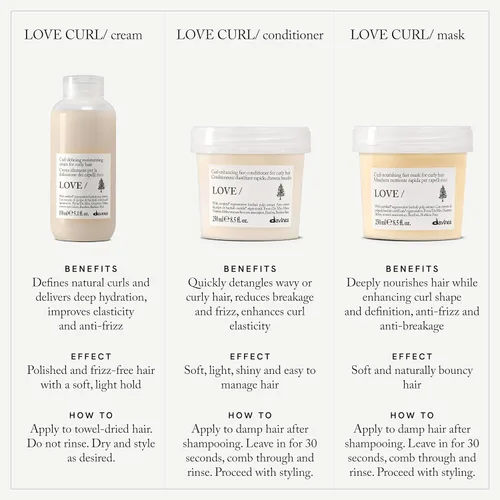 Vista 4 de Davines LOVE/Curl Conditioner, Elasticizing & Taming Formula for Wavy or Curly Hair - Protein-Rich Treatment Enhances Volume, Softness & Control