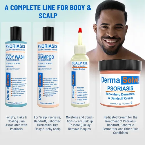 Vista 3 de Dermasolve Crema de tratamiento de psoriasis y dermatitis seborreica, proporciona un alivio intenso para la picazón y la piel escamosa