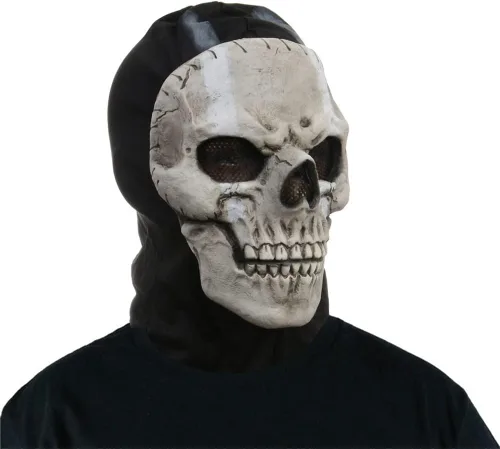 Vista 8 de Máscara de calavera de terror de carnaval de Halloween, máscara de fantasma, máscara de terror de calavera de cara completa CS Cosplay