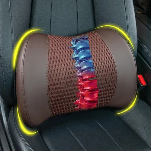 Vista 15 de Lofty Aim Almohada de apoyo lumbar para coche Malla 4d Negro