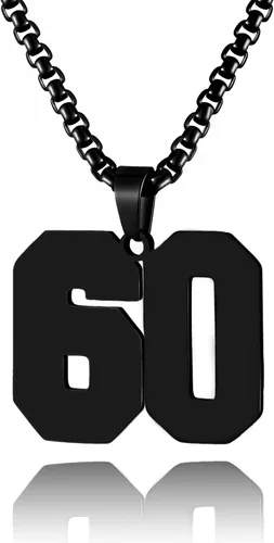Vista 162 de Collar de Número Dorado para Hombre, Cadena de Acero Inoxidable con Colgante de Número para Atletas, Joyería Deportiva Personalizada para Niños