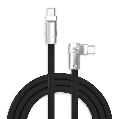Vista 23 de chubbycable FlexElbow - Cable de carga rápida de 90 grados y 240 W, cable USB C en ángulo recto, cable de carga de silicona compatible con iPhone
