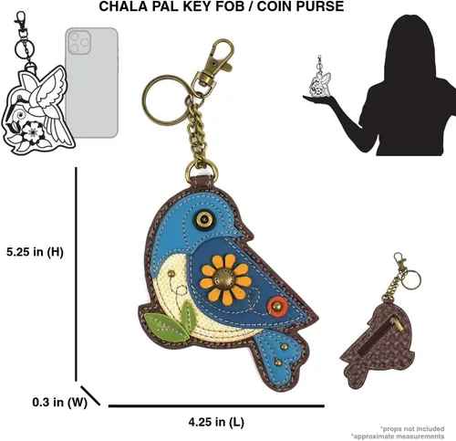 Vista 3 de CHALA Bird Collection - Llavero decorativo para mujer, diseño de pájaro azul