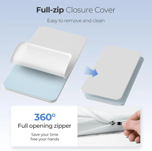 Vista 6 de Colchón Ovalado para Moisés de 30x18: Colchón para Moisés de Espuma Viscoelástica con Gel de Doble Cara de 2" de Grosor Compatible con Halo