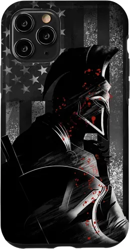 Vista 27 de Funda patriótica para iPhone 16 con bandera de Estados Unidos Spartan Warrior griego antiguo