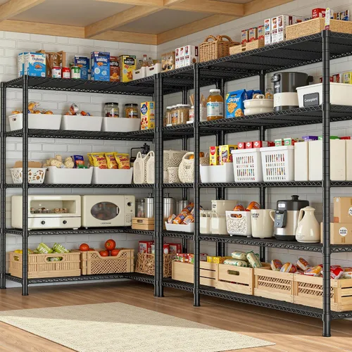 Vista 10 de Romorgniz - Estantes de almacenamiento, 1120 cargas resistentes y en forma de L, para cocina 4 Tier shelf 52.4" W,Waterproof &