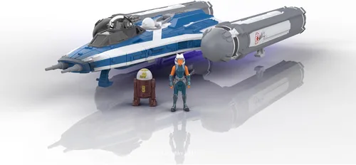 Vista 14 de Star Wars Micro Galaxy Squadron Gold Leader's Y-Wing - Vehículo de clase Starfighter de 5 pulgadas con accesorios de micro figura Jon Vander