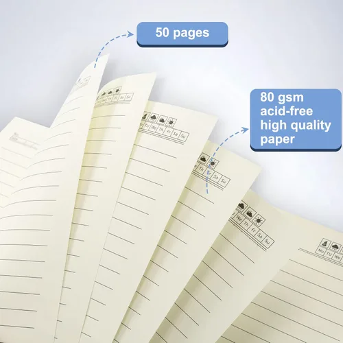 Vista 5 de Epakh 18 paquetes de cuadernos en espiral, cuadernos A5, 50 hojas de papel grueso y tapa dura de estraza a rayas para suministros de oficina, 5.5 x