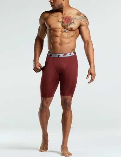 Vista 8 de TSLA - Pantalones cortos deportivos de compresión para hombre, en paquete de 1 o 3unidades, mallas para correr de rendimiento deportivo, frescas